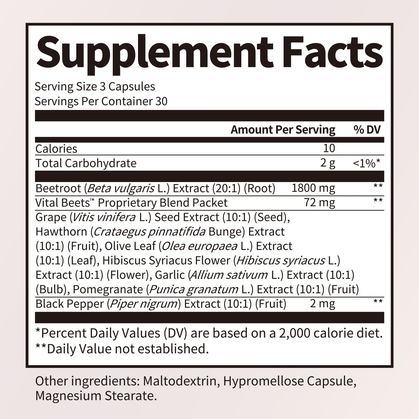 Vital Beets Beet Root Capsules 1800mg, High Strength Beet Root Supplement, Nitric Oxide & Blood Pressure Support, 8-in-1 Cardiovascular Formula for Heart Health,Circulation & Daily Energy,90 Capsules