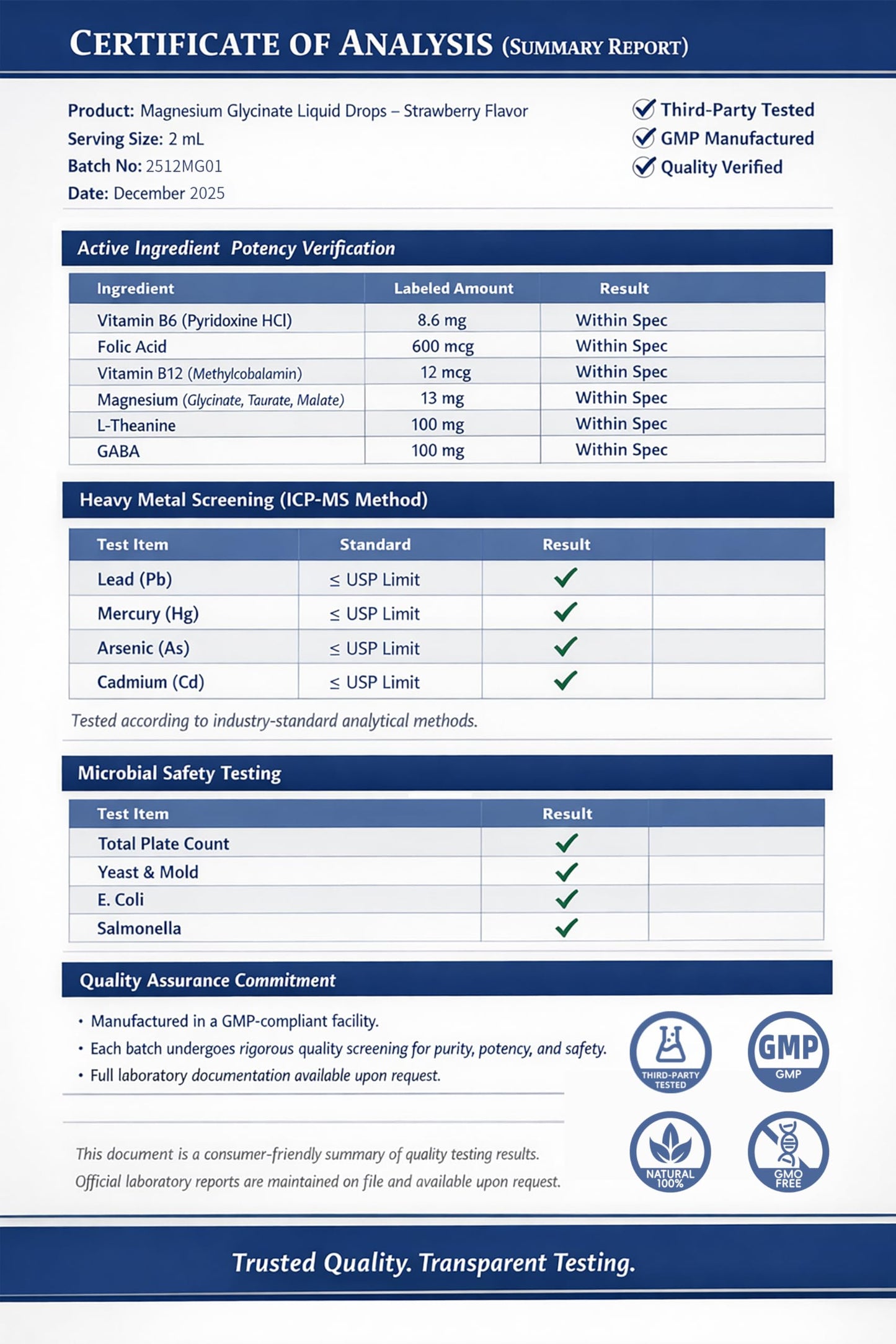 iMATCHME Liquid Magnesium Glycinate Drops - Triple Calm Formula with GABA & L-Theanine for Sleep, Stress Relief & Muscle Relaxation (Strawberry Flavor, 2oz)