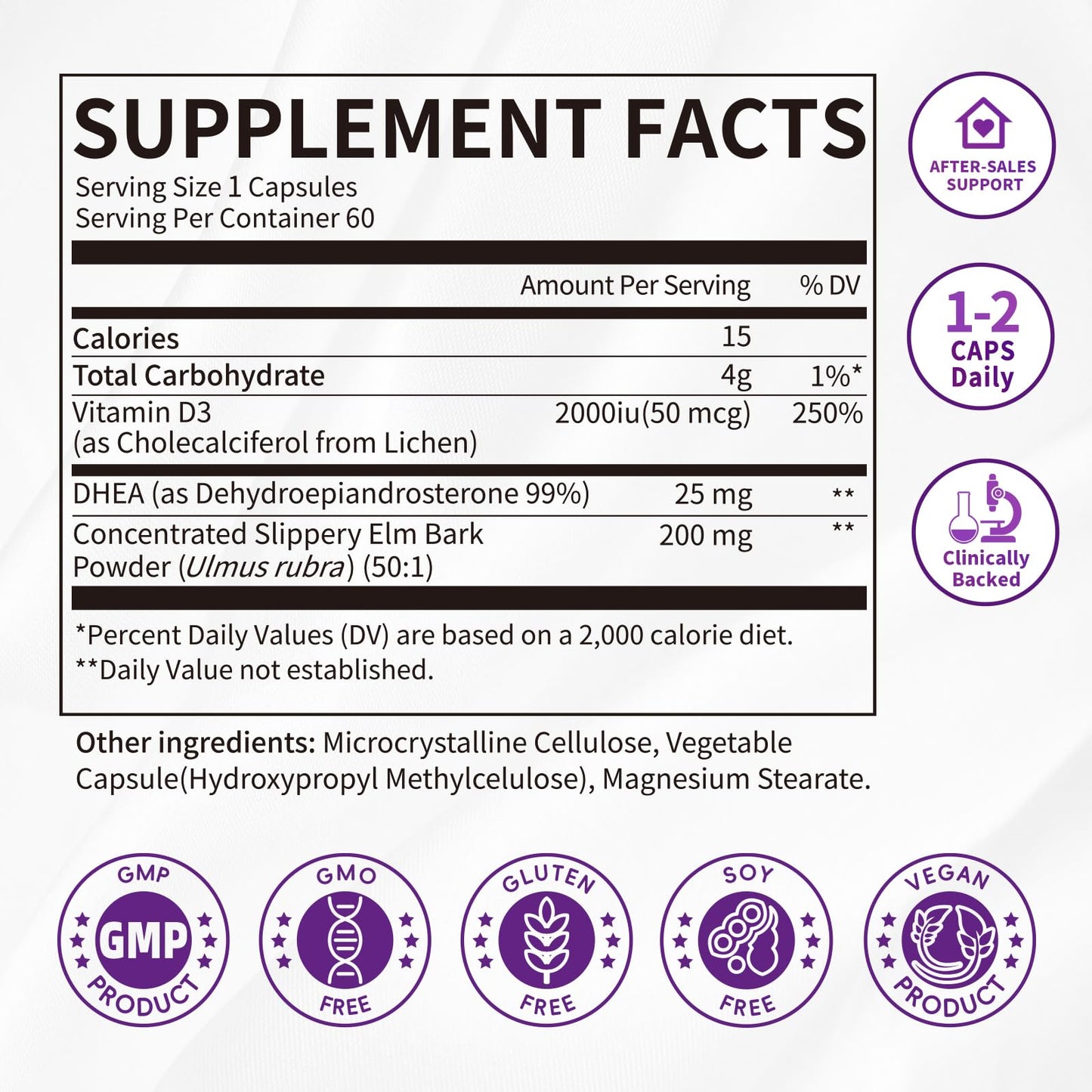 iMATCHME Women's DHEA 25mg with Vitamin D3 & Slippery Elm - Advanced Bead-In-Capsule for Hormone Balance, Energy & Healthy Aging (60 Vegan Caps)