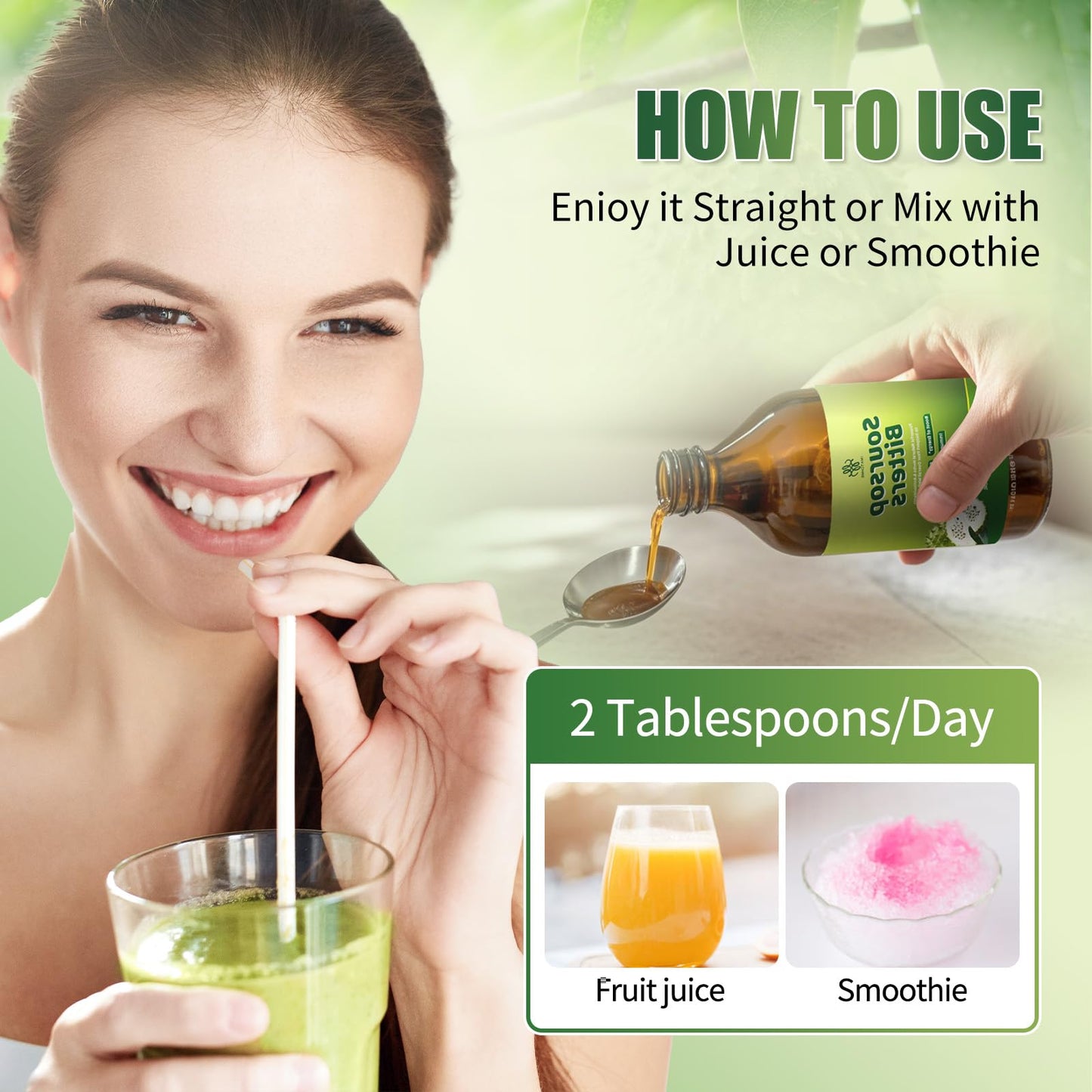 Soursop Bitters Liquid with Black Seed,Moringa & Turmeric for Digestive & Gut Cleanse, Antioxidant,Skin Health,Cell Regeneration,Immune & Mood Support,Pure 15 Herb Soursop Tea 16 fl oz