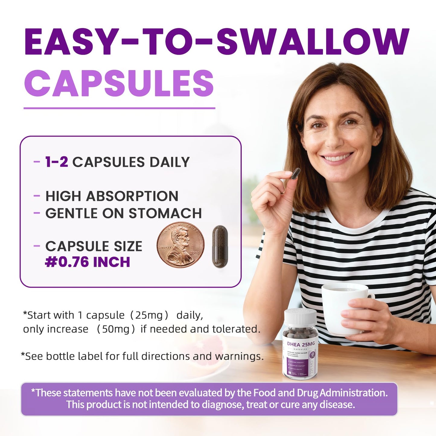 iMATCHME Women's DHEA 25mg with Vitamin D3 & Slippery Elm - Advanced Bead-In-Capsule for Hormone Balance, Energy & Healthy Aging (60 Vegan Caps)