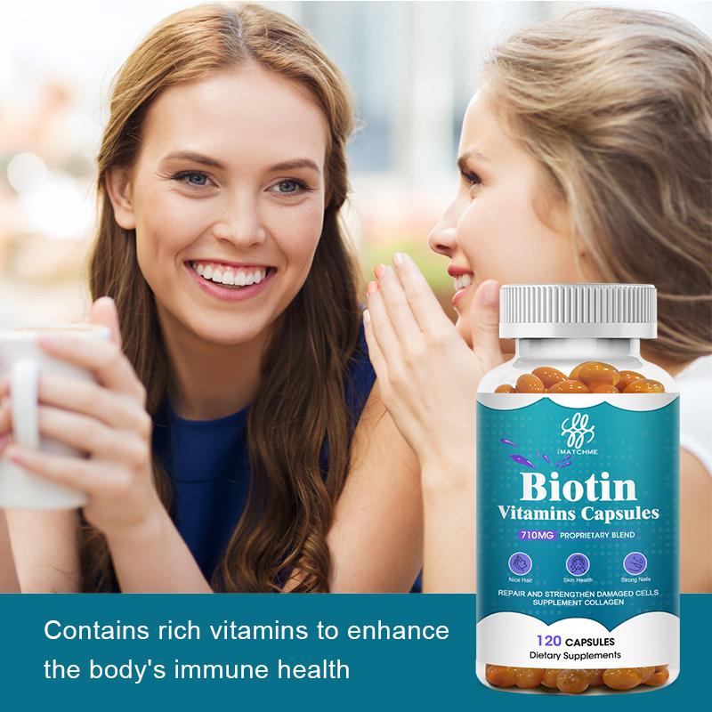 Biotin Capsules with Collagen and Vitamins for Hair Skin & Nails Care Growth Metabolism Support for Women and Men