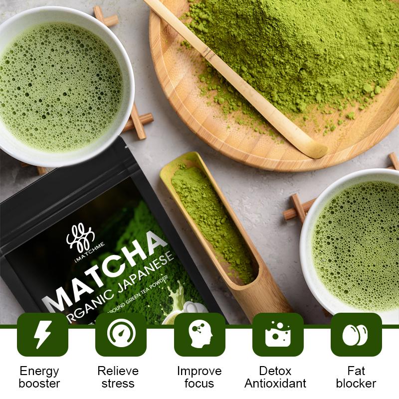 iMATCHME Organic Matcha Powder Matcha Green Tea Powder Antioxidant-Rich Helps Support Digestive Health for Cooking, Baking, Latte, Smoothie, Hot & Iced Drinks