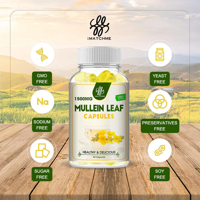 iMATCHME Mullein Leaf Capsules For Lung Cleansing & Detox  clearance Respiratory Health Support Better sleep Vegetarian