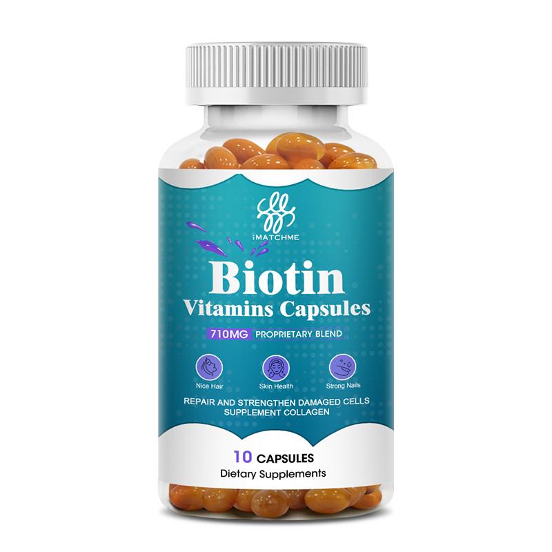 Biotin Capsules with Collagen and Vitamins for Hair Skin & Nails Care Growth Metabolism Support for Women and Men