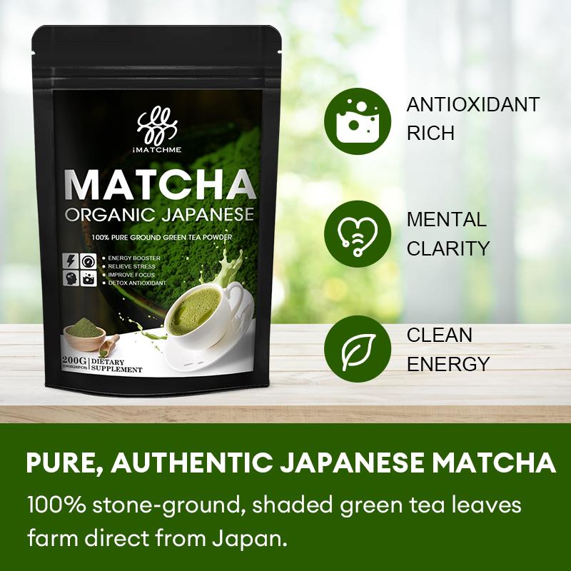 iMATCHME Organic Matcha Powder Matcha Green Tea Powder Antioxidant-Rich Helps Support Digestive Health for Cooking, Baking, Latte, Smoothie, Hot & Iced Drinks