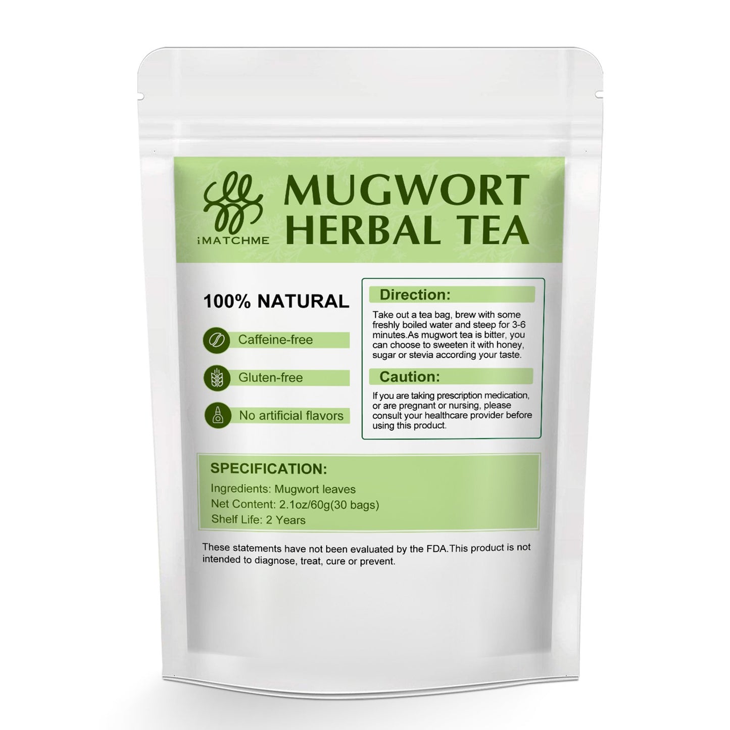 Mugwort Tea Bags -  Natural Artemisia Vulgaris Herb