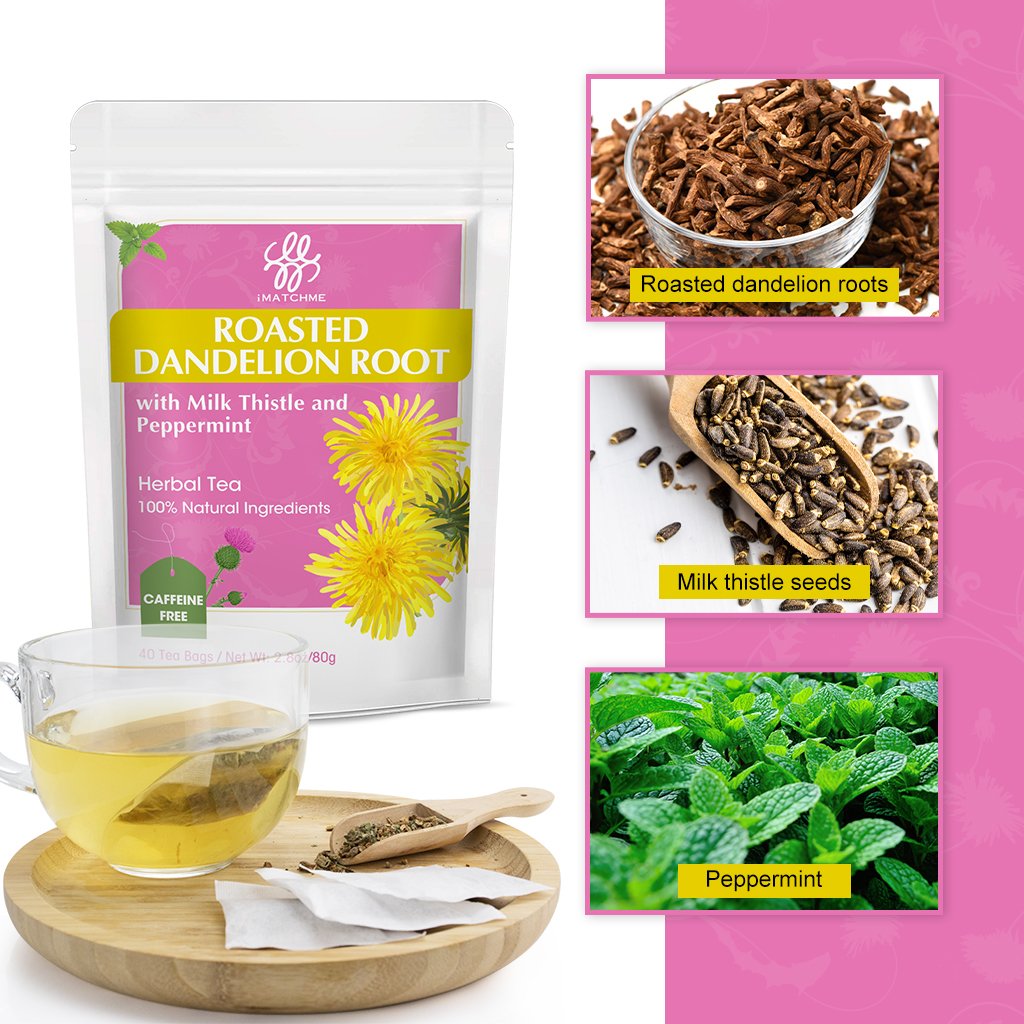 Organic Roasted Dandelion Root Tea with Milk Thistle and Peppermint